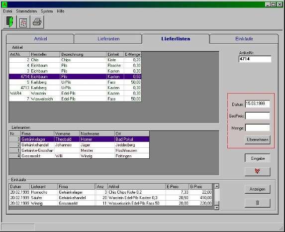Lieferlisten